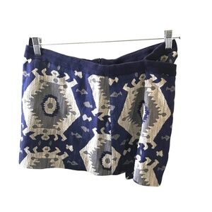 Zara Basic Blue Ikat Print Mini Skirt | Lined